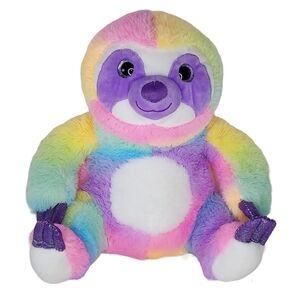Fiesta Rainbow Sherbet Plush Sloth Colorful 12" x 10.5"